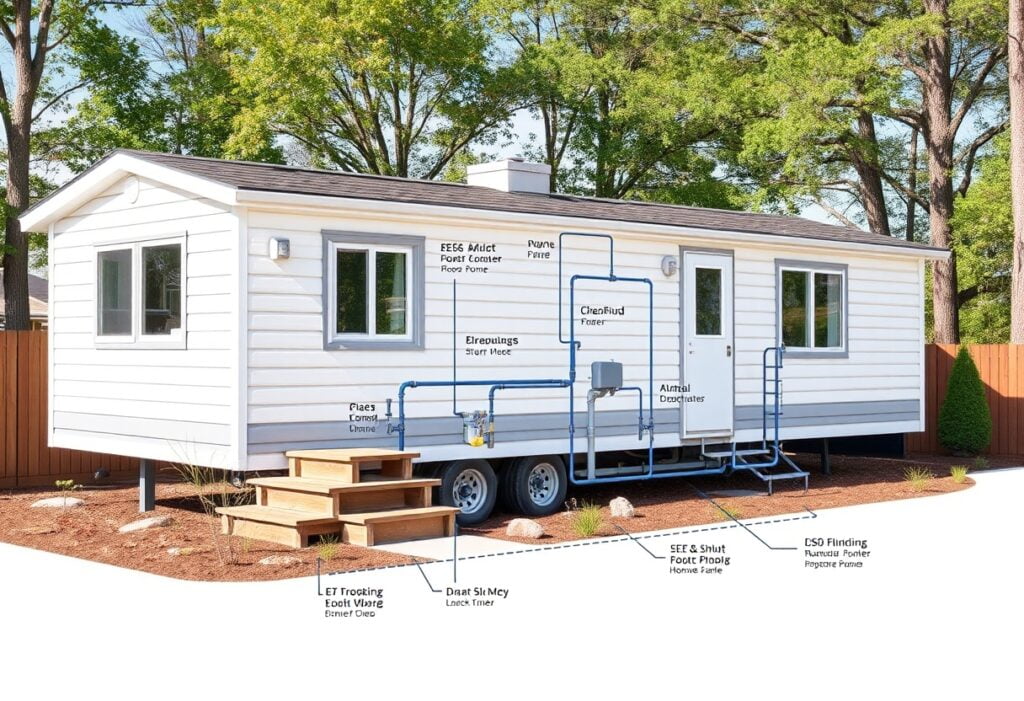 Typical Layout Schematic of Mobile Home Drain Waste System