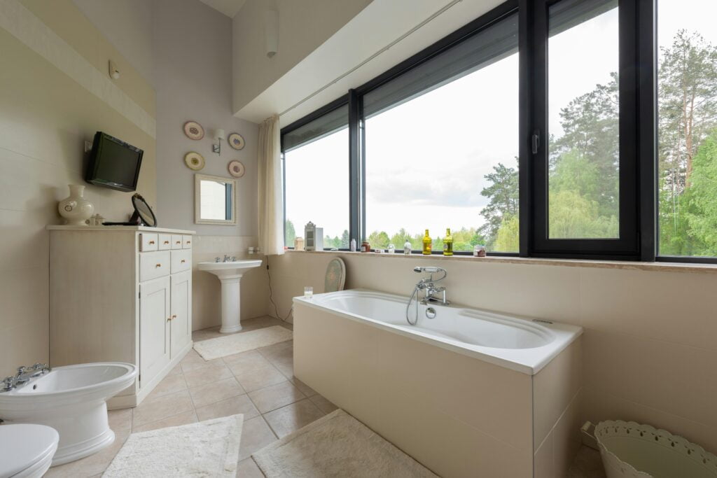 soaking tub and shower combo