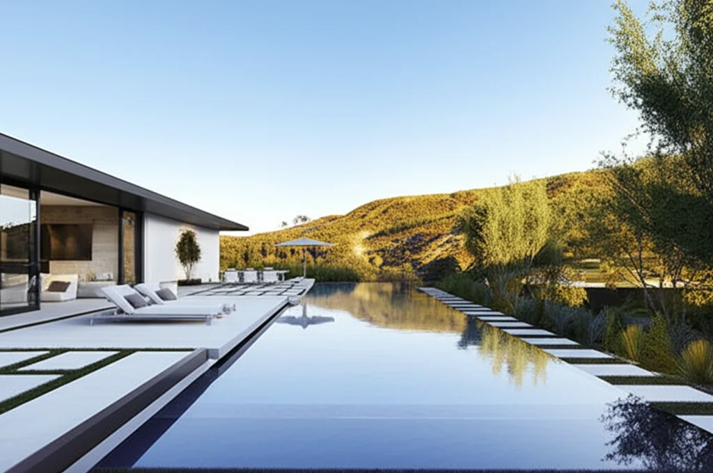 A glimpse into a luxurious living room showcasing elegant furniture and stylish decor, similar to what might be found in Kris Jenner's Hidden Hills estate