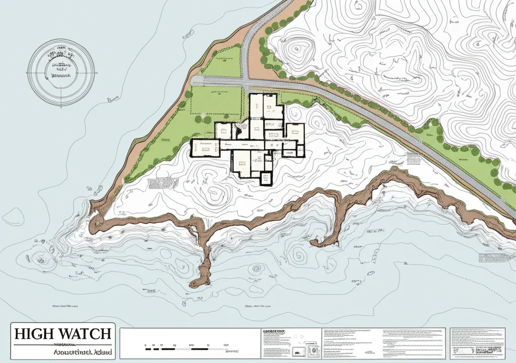 Aerial view of Taylor Swift's High Watch Estate, highlighting its pool, landscaped grounds, and proximity to the ocean.