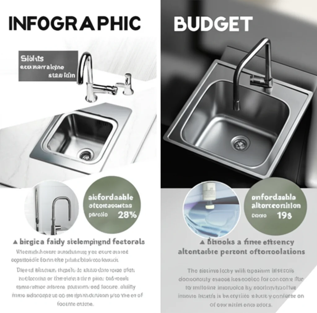 A white farmhouse style kitchen sink with a modern faucet.