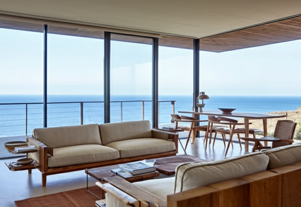 View of Malibu coastline from Laurene Powell Jobs' Malibu Beach Home